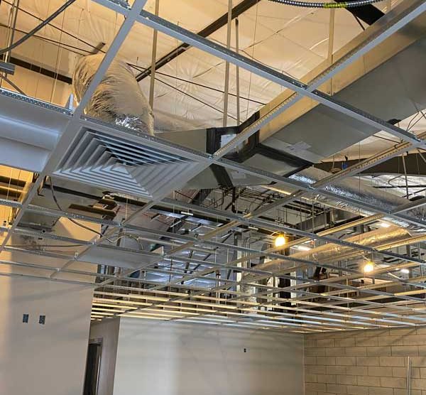 Acoustical Ceiling Installation In